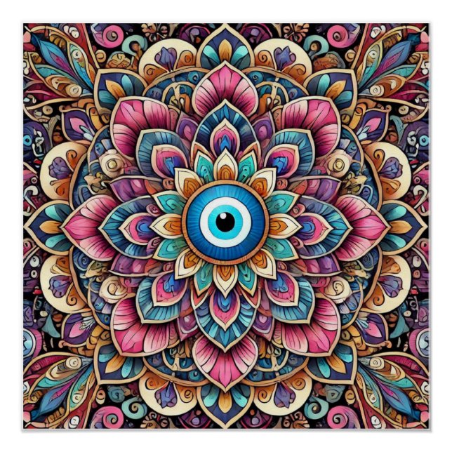 Mandala with evil eye poster (Front)