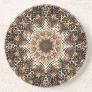 Mandala with Hexagonal Elements Coaster