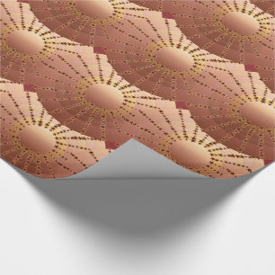 Mandala with Stars - copper satin gradient Wrapping Paper