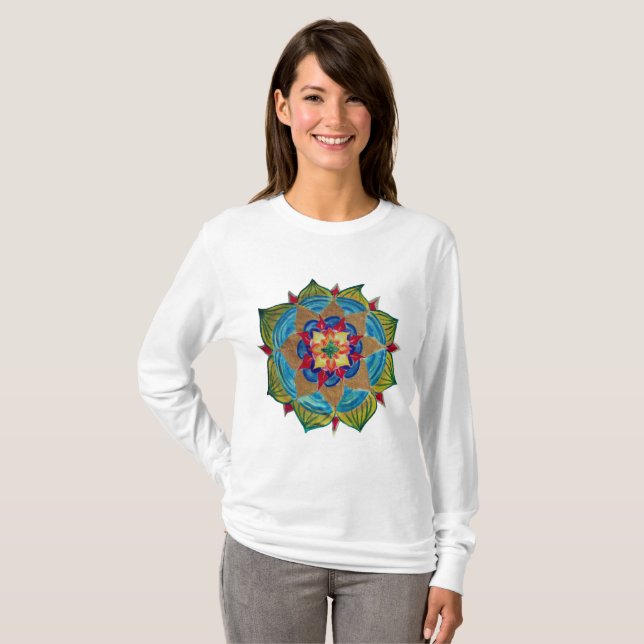 Mandala Women's Basic Long Sleeve T-Shirt, T-Shirt (Front Full)
