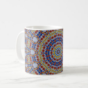 Mandala yellow blue coffee mug