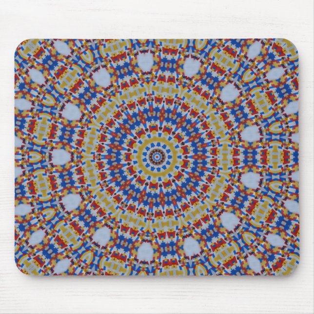 Mandala yellow blue mouse pad (Front)