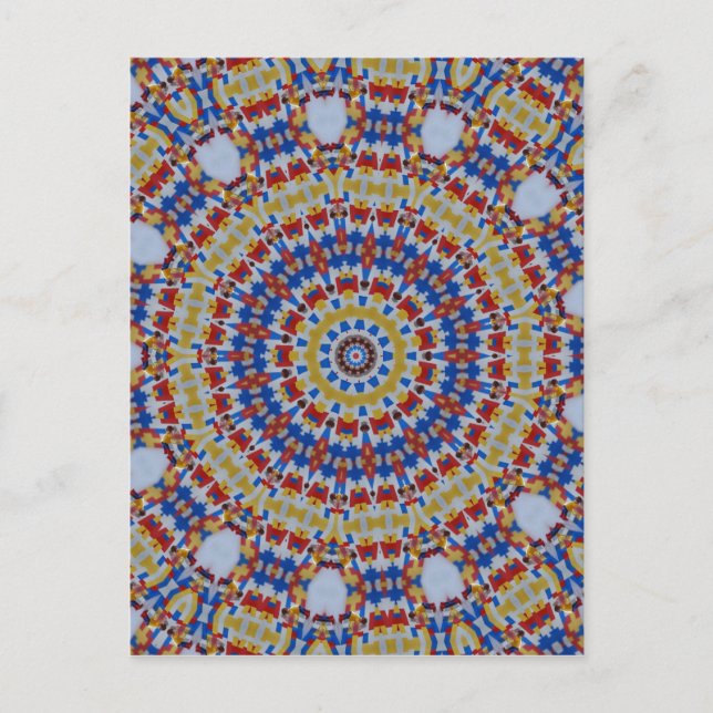 Mandala yellow blue postcard (Front)