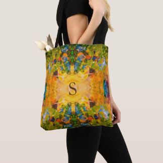 Mandala Yellow Green Gold Tote Bag