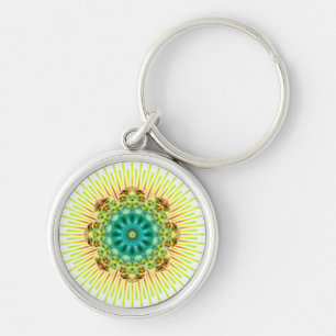 Mandala yellow green make your own background key ring