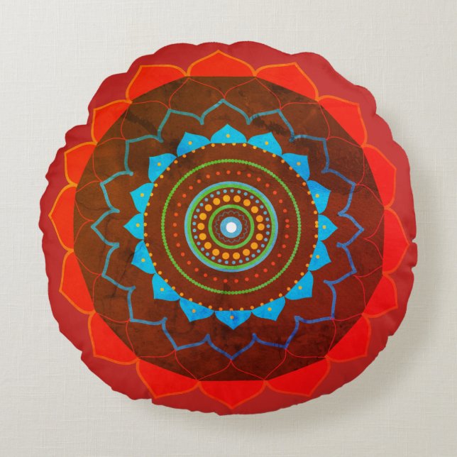 Mandala Yoga Gift  Photo Round cushion (Front)