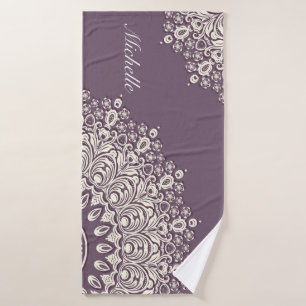 Mandala Yoga Mat with Name, Personalizable, Custom Bath Towel