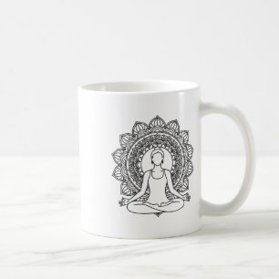Mandala Yoga Meditation Pose Mindfulness Design Coffee Mug