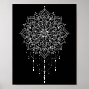 Mandala Zen Art Botanical Succulent Spiritual Boho Poster
