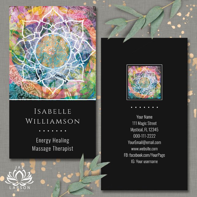 Mandala Zen Reiki Yoga Massage Sacred Spiritual  Business Card (Creator Uploaded)