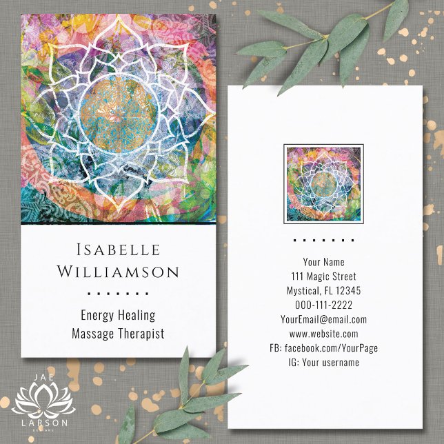Mandala Zen Reiki Yoga Massage Sacred Spiritual  Business Card (Creator Uploaded)