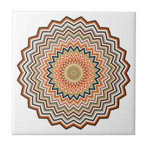 Mandala Zigzag Pattern Ceramic Tile
