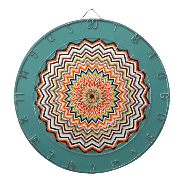 Mandala Zigzag Pattern Dartboard (Front)