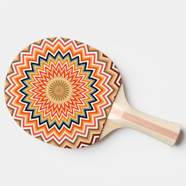 Mandala Zigzag Pattern Ping Pong Paddle (Side)