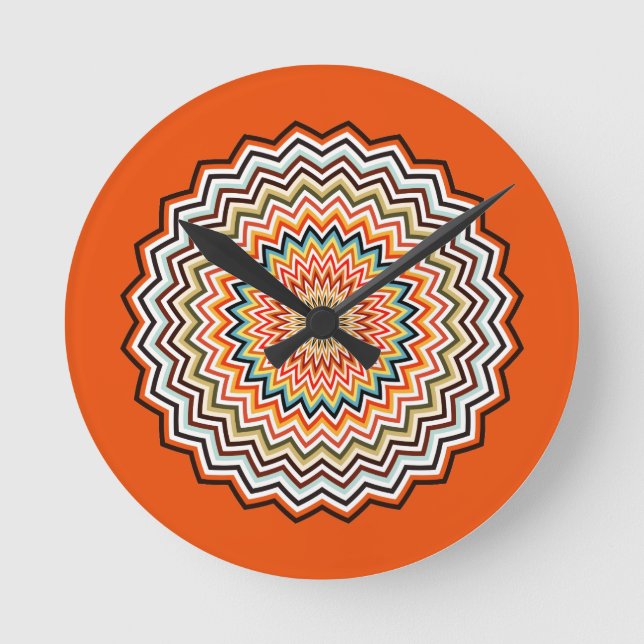 Mandala Zigzag Pattern  Round Clock (Front)