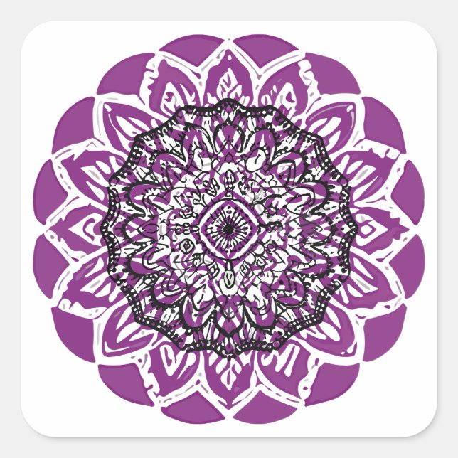  mandala Zoom drawing Square Sticker (Front)