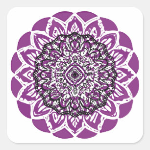  mandala Zoom drawing Square Sticker