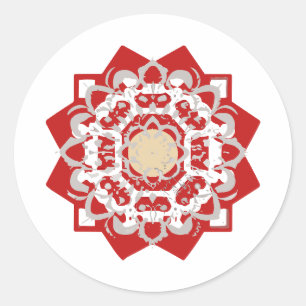 mandala Zoom Paint Classic Round Sticker