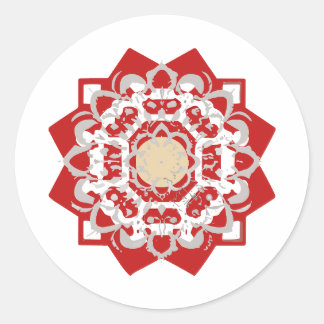 mandala Zoom Paint Classic Round Sticker