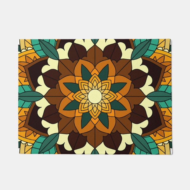 Mandalas, decorations, patterns, circular, tans, f doormat (Front)