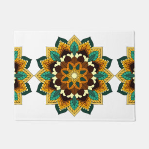 Mandalas, decorations, patterns, circular, tans, f doormat