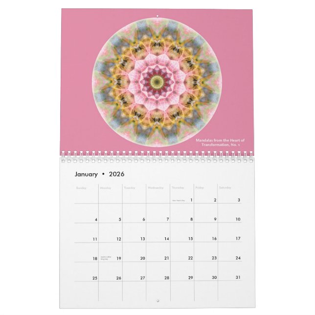 Mandalas from the Heart of Transformation Calendar (Jan 2026)