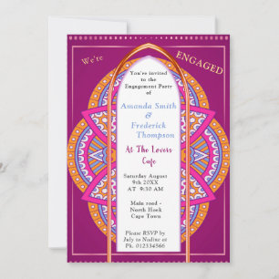 Mandalas in a mixed Cerise Pink Invitation