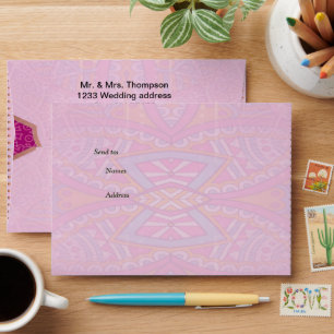 Mandalas in Cerise Pinks & matching repeat pattern Envelope