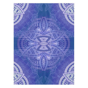 Mandalas in mixed Dutch blue repeat patterns Tablecloth