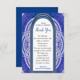 Mandalas in mixed Dutch Blue Thank you RSVP Card