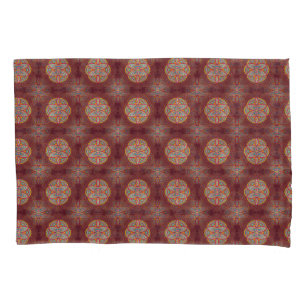 Mandalas in mixed Maroon repeat patterns Pillowcase