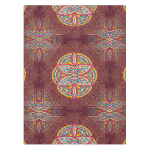 Mandalas in mixed Maroon repeat patterns Tablecloth