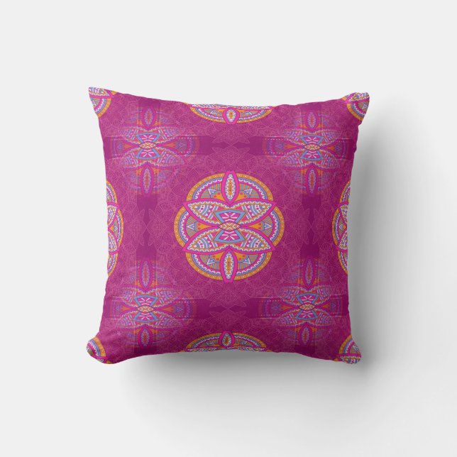 Mandalas in mixed Pink repeat patterns Cushion (Front)