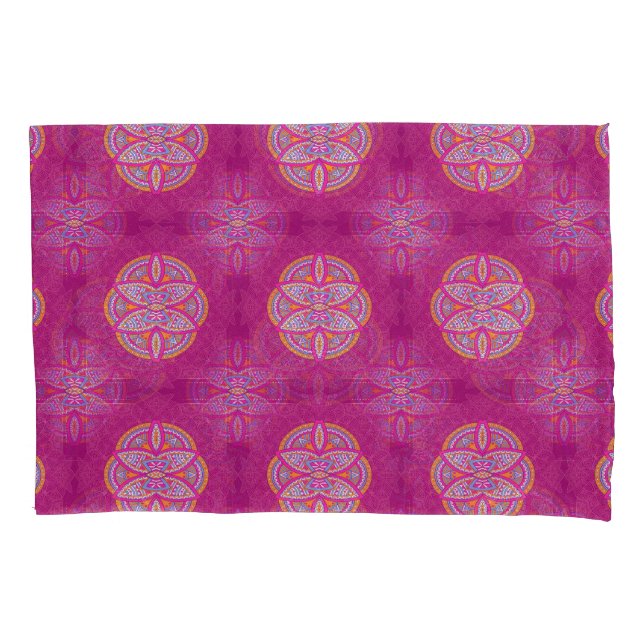 Mandalas in mixed Pink repeat patterns Pillowcase (Front)