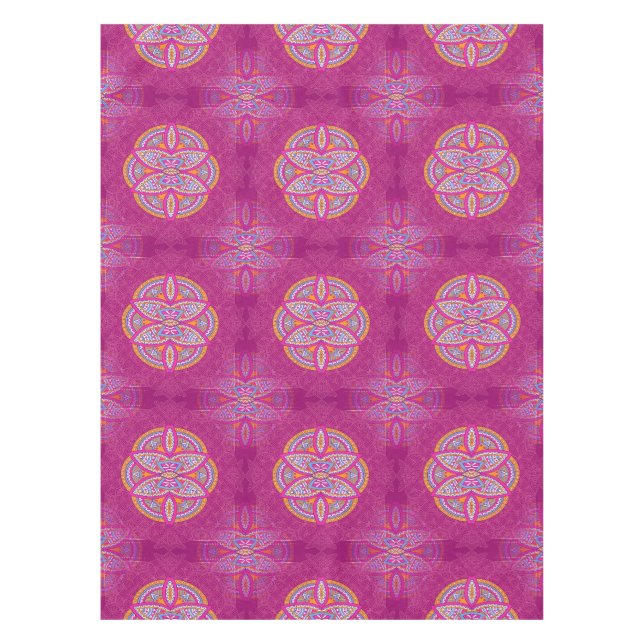 Mandalas in mixed Pink repeat patterns Tablecloth (Front)