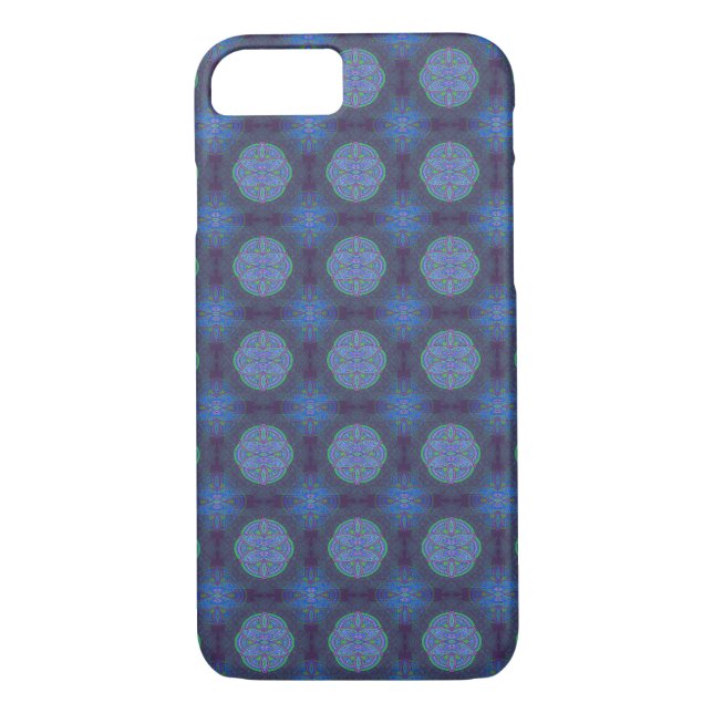 Mandalas on Navy Blue repeat design Case-Mate iPhone Case (Back)