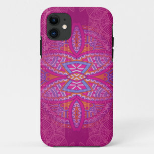 Mandalas on Pink repeat design iPhone 11 Case