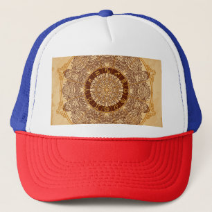 Mandalas, zodiac, ornate, vintage circle. trucker hat