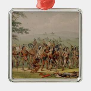 Mandan Archery Contest, c.1832 Metal Tree Decoration
