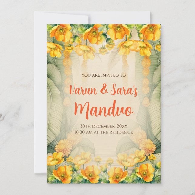 Mandap Mahurat invitations Mandvo invites Digital (Front)