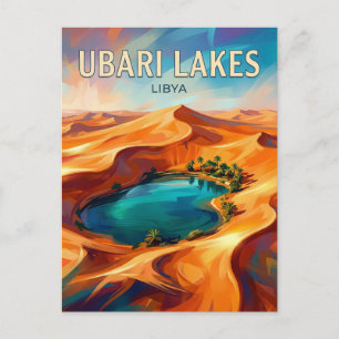 Mandara Lake, Ubari Sand Sea Libya Postcard