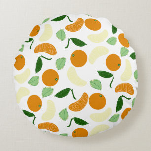 Mandarin Citrus Round Cushion