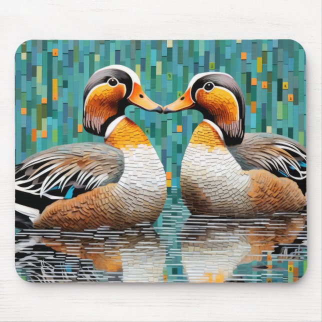 Mandarin Duck Animal Bird Art Decor  Mouse Pad (Front)