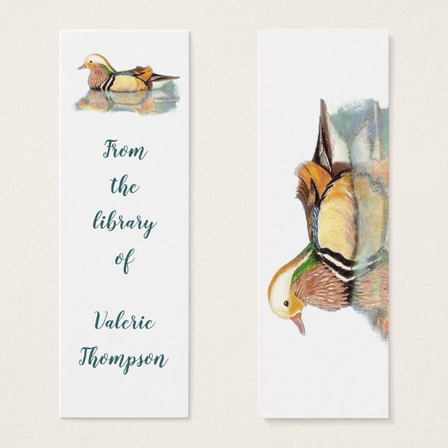 Mandarin Duck Book Mark to Customise (Front & Back)