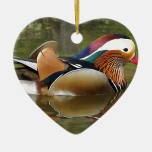 mandarin duck ceramic ornament