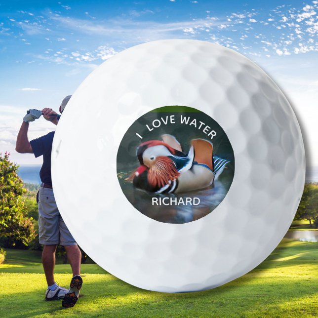 Mandarin Duck Fun Loves Water Name Golf Balls (Creator Uploaded)