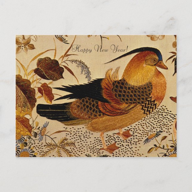Mandarin Duck Holiday Postcard (Front)