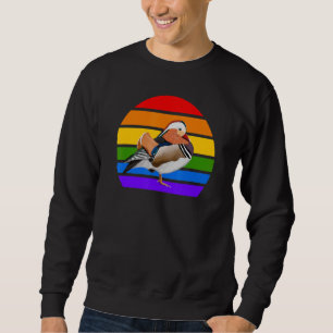 Mandarin Duck Rainbow Bird Birdwatcher Songbird Di Sweatshirt