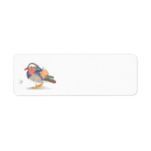 MANDARIN DUCK RETURN ADDRESS LABEL