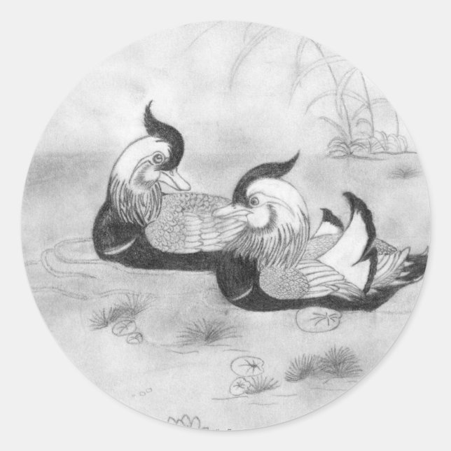 Mandarin Ducks Sticker (Front)